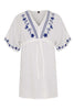 Blouse embroidered LINEN - white  - #4