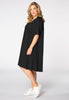 Dress tied back stretch cotton - black  - #2