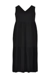 Dress stretch V-neck COTTON - black - #4