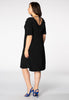 Dress ruffled V-neck DOLCE - black  - #3