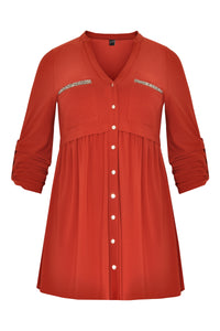 Tunic DOLCE chestpockets - orange - #4