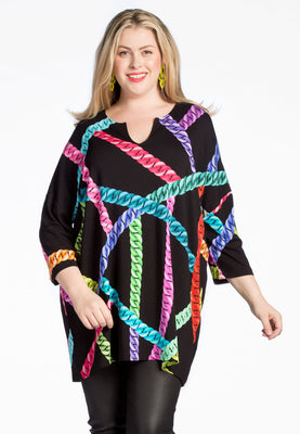 Tunic NEON CHAINS wide - black  - #1