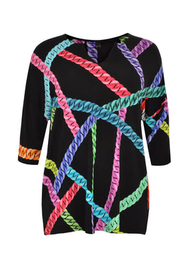 Tunic NEON CHAINS wide - black  - #4