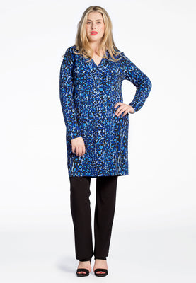 Tunic BLUE LEO grandad collar - blue - #2