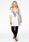 Tunic wide bottom feathers - white 