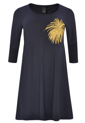 Dress Palm embr. DOLCE - blue - #4