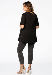 Tunic flare eyelet slit - black - #3