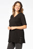 Tunic flare eyelet slit - black 