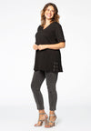 Tunic flare eyelet slit - black 