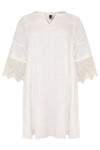 Dress lace cuffs LINEN - white 