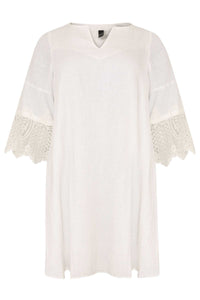 Dress lace cuffs LINEN - white - #1
