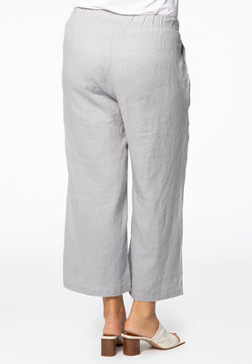 Trousers cropped LINEN - grey  - #3