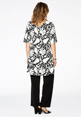 Tunic wide bottom PAISLEY FLOW - white  - #3