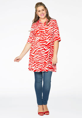 Tunic wide bottom ZEBRA - red  - #2