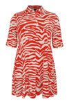 Tunic wide bottom ZEBRA - red - #4