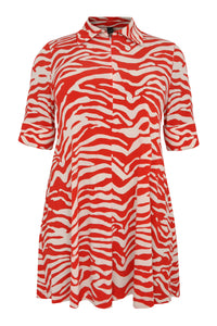 Tunic wide bottom ZEBRA - red - #4