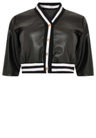 Jacket short FAUX LEATHER - black  - #4