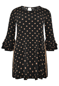 Tunic wide bottom DOTS - black - #4