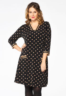 Tunic striped trim DOTS - black  - #1