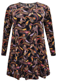 Tunic wide bottom PAISLEY - black - #3