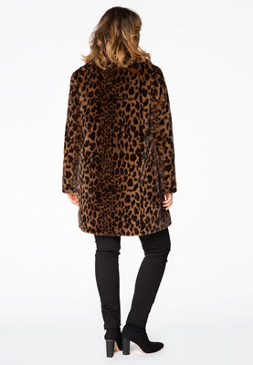 Coat fake fur BROWN LEOPARD - brown - #3