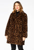 Coat fake fur BROWN LEOPARD - brown