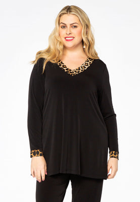 Tunic flare leopard/uni DOLCE - black  - #1