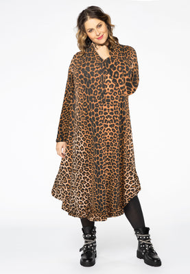 Blouse-jurk ruches LEOPARD - brown - #2