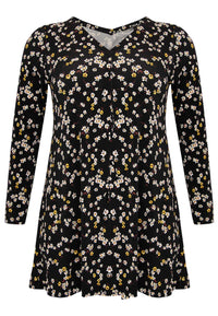 Tunic V-neck pleat DAISY - black - #4