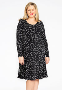 Dress frilled bottom CIRCLES - black - #1