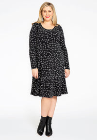 Dress frilled bottom CIRCLES - black - #2
