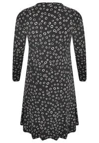Dress frilled bottom CIRCLES - black - #5