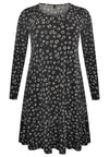 Dress frilled bottom CIRCLES - black - #4