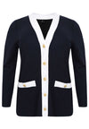 Cardigan gold button DIAGONAL - blue - #3