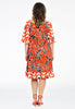 Dress wide neck MIX PRINT - red  - #3