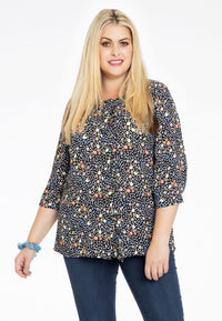 Blouse FLOWER RAIN - black - #1