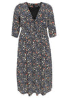 Dress buttoned FLOWER RAIN - black - #4