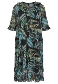 Dress ruffled TROPICOOL - black - #4