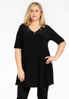 Tunic wide bottom big studs DOLCE - black - #1