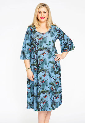 Dress wide sleeves PAPILLON - blue - #1