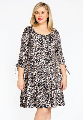 Dress frill LEOPARD - brown - #1