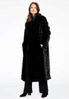 Coat panelled faux fur - black  - #2