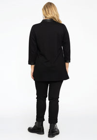 Tunic faux leather details INTERLOCK - black - #3