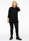 Tunic faux leather details INTERLOCK - black - #2