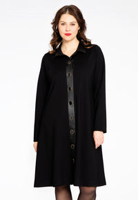 Dress with buttons INTERLOCK - black - #1