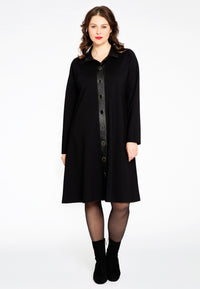 Dress with buttons INTERLOCK - black - #2