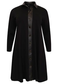 Dress with buttons INTERLOCK - black - #4