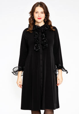 Blouse-dress with ruffles DOLCE - black  - #1