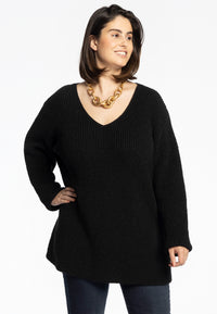 Pullover with rib - black - #1