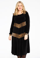 Dress with panels LEOPARD - black - #1